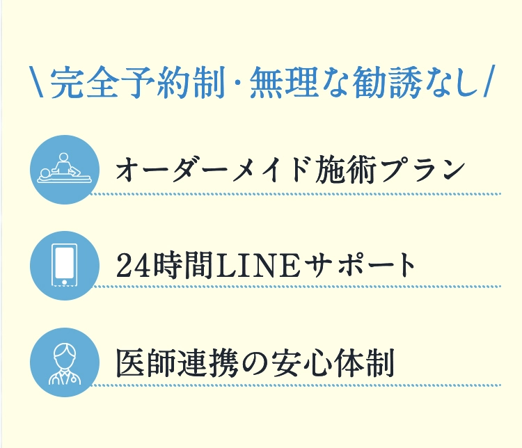 \完全予約制・無理な勧誘なし/