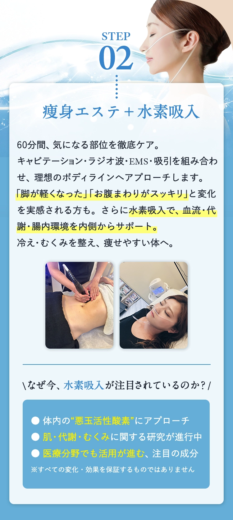 痩身エステ＋水素吸入